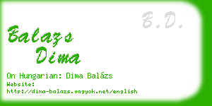 balazs dima business card